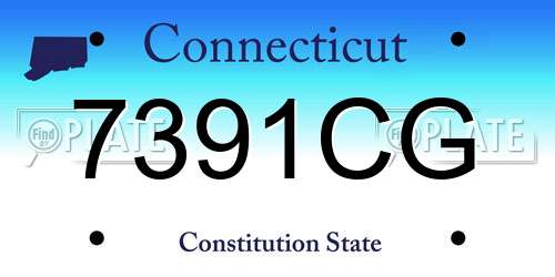 7391CG Connecticut License Plate