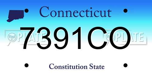 7391CO Connecticut License Plate