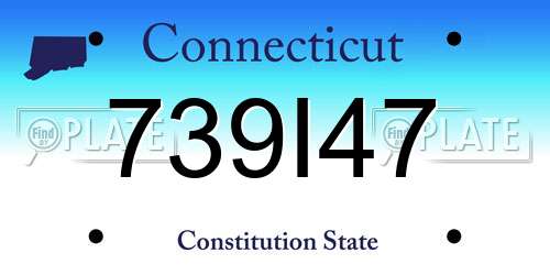 739I47 Connecticut License Plate