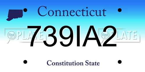 739IA2 Connecticut License Plate