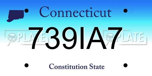 739IA7 Connecticut License Plate