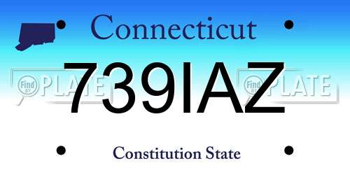 739IAZ Connecticut License Plate