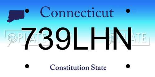 739LHN Connecticut License Plate