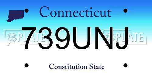 739UNJ Connecticut License Plate