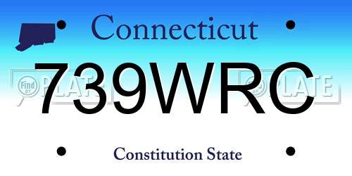 739WRC Connecticut License Plate
