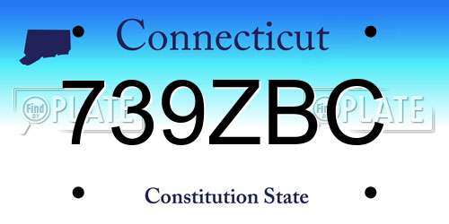739ZBC Connecticut License Plate