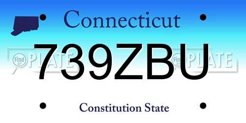739ZBU Connecticut License Plate