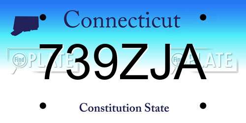 739ZJA Connecticut License Plate