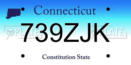 739ZJK Connecticut License Plate