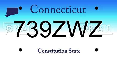 739ZWZ Connecticut License Plate