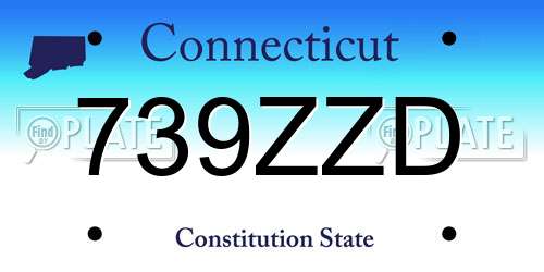 739ZZD Connecticut License Plate