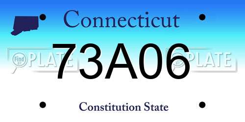 73A06 Connecticut License Plate