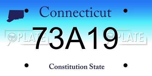 73A19 Connecticut License Plate