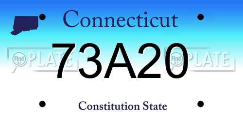 73A20 Connecticut License Plate