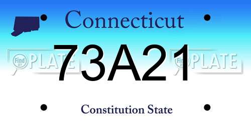 73A21 Connecticut License Plate