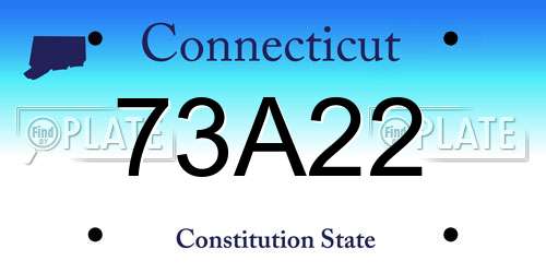 73A22 Connecticut License Plate