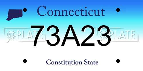 73A23 Connecticut License Plate