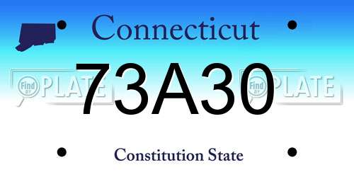 73A30 Connecticut License Plate