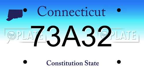 73A32 Connecticut License Plate