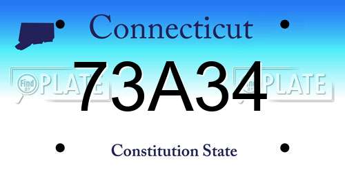 73A34 Connecticut License Plate