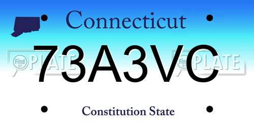 73A3VC Connecticut License Plate