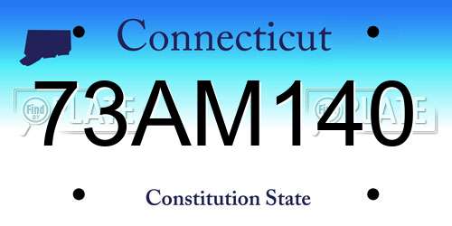 73AM140 Connecticut License Plate
