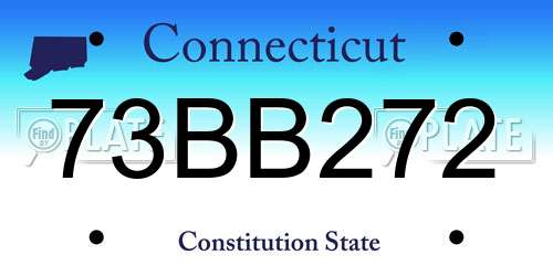 73BB272 Connecticut License Plate