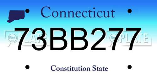 73BB277 Connecticut License Plate