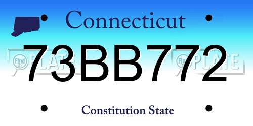 73BB772 Connecticut License Plate