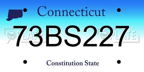 73BS227 Connecticut License Plate