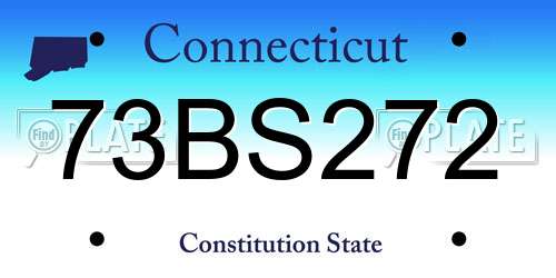 73BS272 Connecticut License Plate