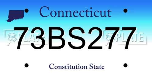 73BS277 Connecticut License Plate