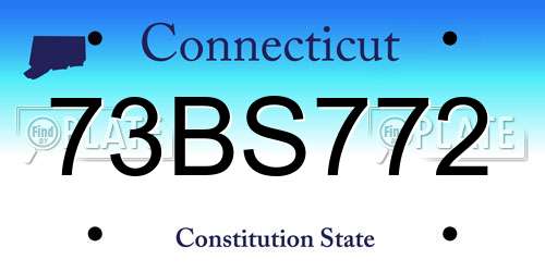 73BS772 Connecticut License Plate
