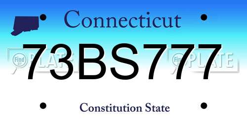 73BS777 Connecticut License Plate