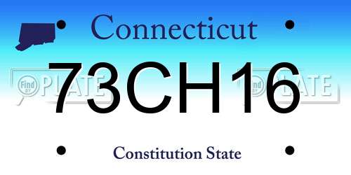 73CH16 Connecticut License Plate