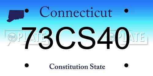 73CS40 Connecticut License Plate