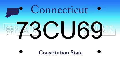 73CU69 Connecticut License Plate