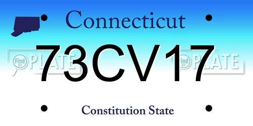 73CV17 Connecticut License Plate