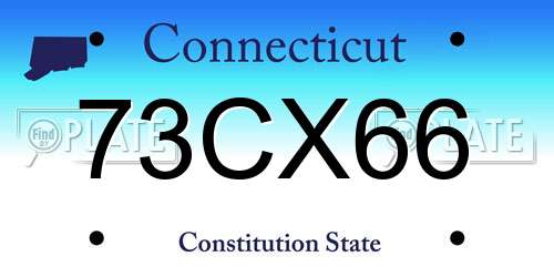 73CX66 Connecticut License Plate