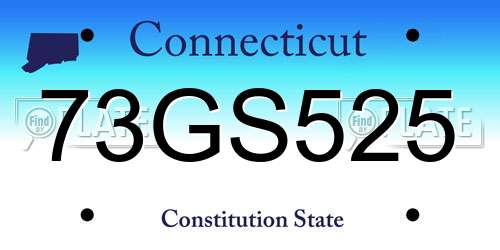 73GS525 Connecticut License Plate