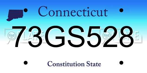 73GS528 Connecticut License Plate