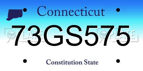 73GS575 Connecticut License Plate
