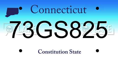 73GS825 Connecticut License Plate