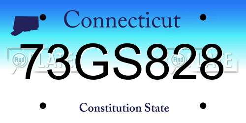 73GS828 Connecticut License Plate