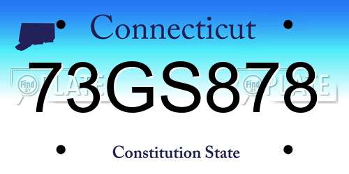 73GS878 Connecticut License Plate