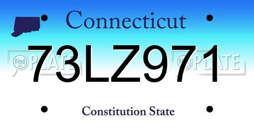 73LZ971 Connecticut License Plate