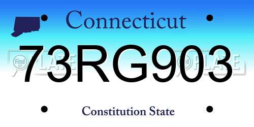 73RG903 Connecticut License Plate