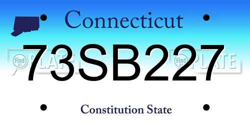 73SB227 Connecticut License Plate