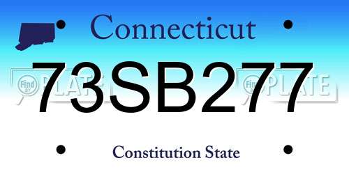 73SB277 Connecticut License Plate