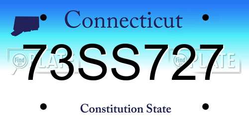 73SS727 Connecticut License Plate
